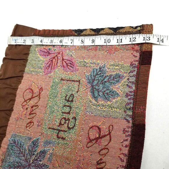 Live Laugh Love Tapestry Valance Set of 3 Burgundy Brown Leaves Harlequin Home - Picture 8 of 8